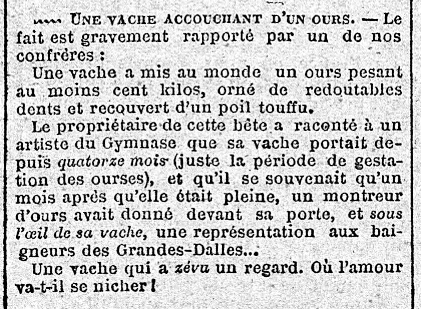 1886-07-20 "LIntransigeant" (Gallica) VACHE ! OURS! ??