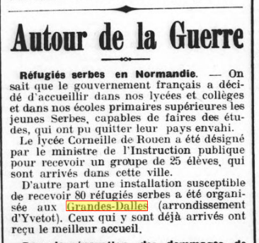 1916-02-10 "La République française" N15258 (RetroNews-BnF) REFUGIÉS SERBES